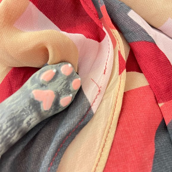 CHICOS Womens L Red Crinkle Jacket Button Up Zip Pockets Lightweight 3/4 Sleeves - Picture 9 of 11